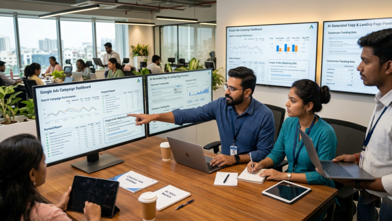 Indian PPC team reviewing Google AI Max Search campaign migration strategy