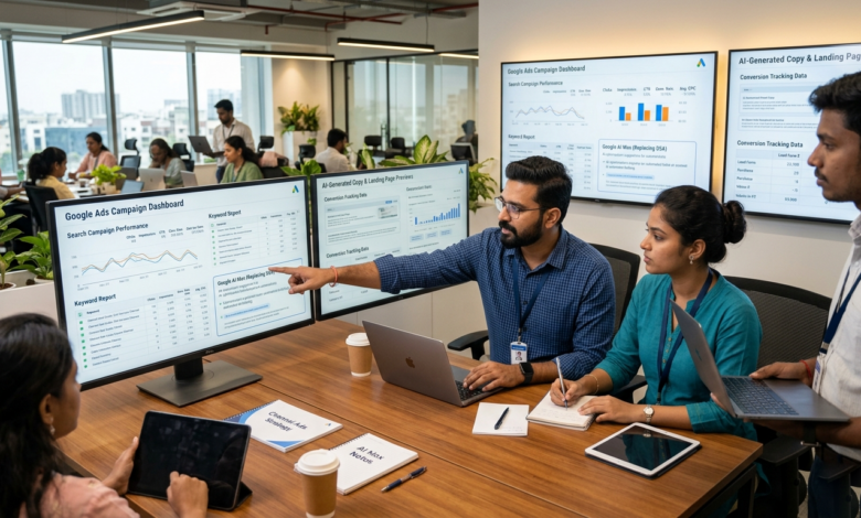 Indian PPC team reviewing Google AI Max Search campaign migration strategy
