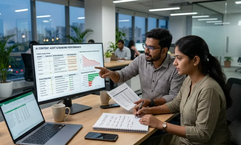 Indian SEO professionals auditing AI-generated content after Google AI update