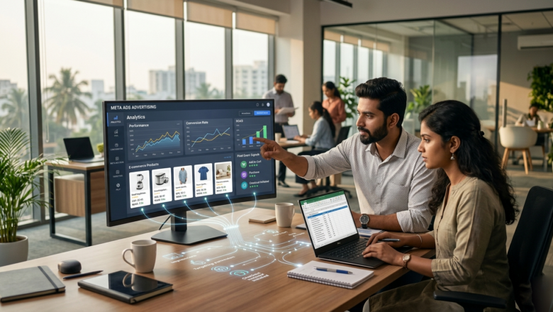 Indian marketers reviewing Meta Ads AI-Powered Pixel tracking dashboard