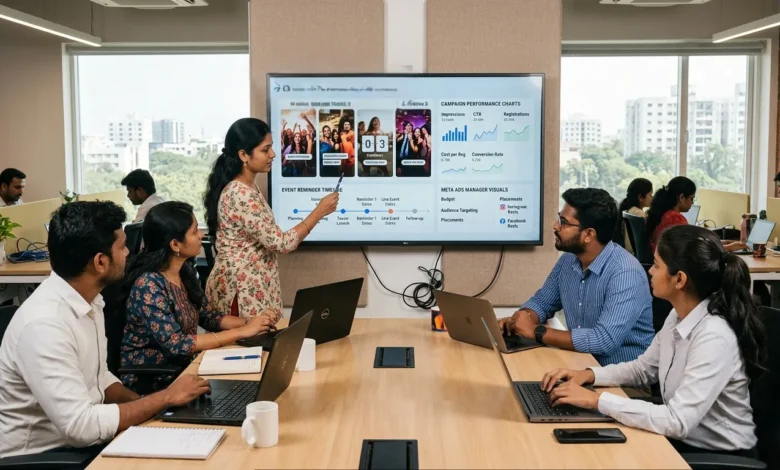 Indian marketing team planning Meta Reels Event Ads campaign strategy