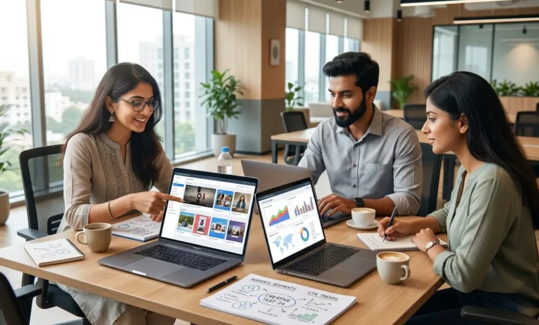 Indian marketers analyzing AI-driven Meta ads dashboards