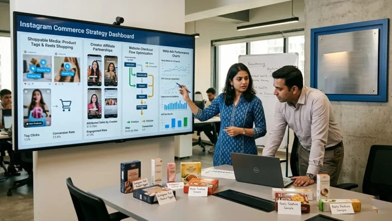 Indian marketing team analysing Meta’s new commerce push on Instagram