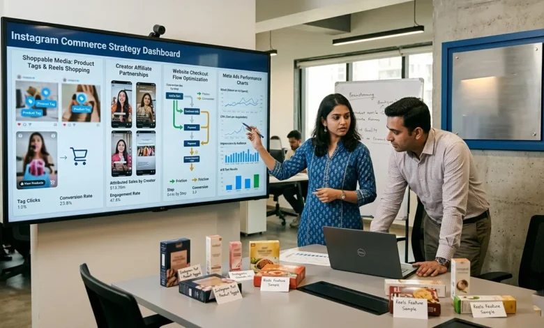 Indian marketing team analysing Meta’s new commerce push on Instagram