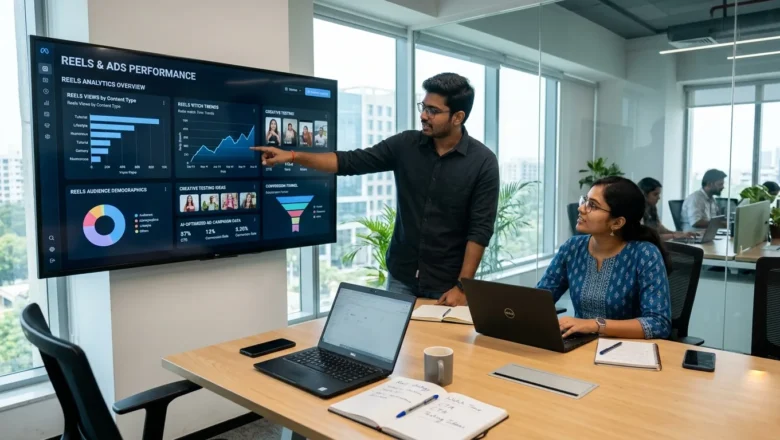 Indian social media strategist planning Reels content calendar for AI-led performance