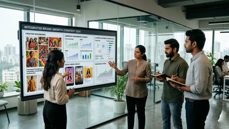 Indian marketing professionals discussing integrated agency growth and AI-led brand strategy