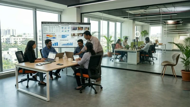 Indian marketing team planning YouTube Dynamic Ads with creator partnerships
