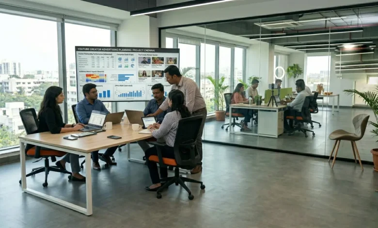 Indian marketing team planning YouTube Dynamic Ads with creator partnerships
